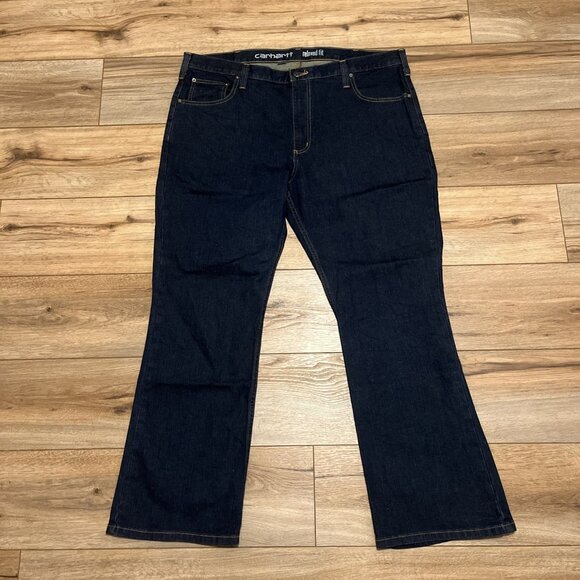 Men's Carhartt Relaxed Fit Bootcut Denim Jeans SIZE 40x30 Blue Modern 102809-491 - Picture 1 of 13